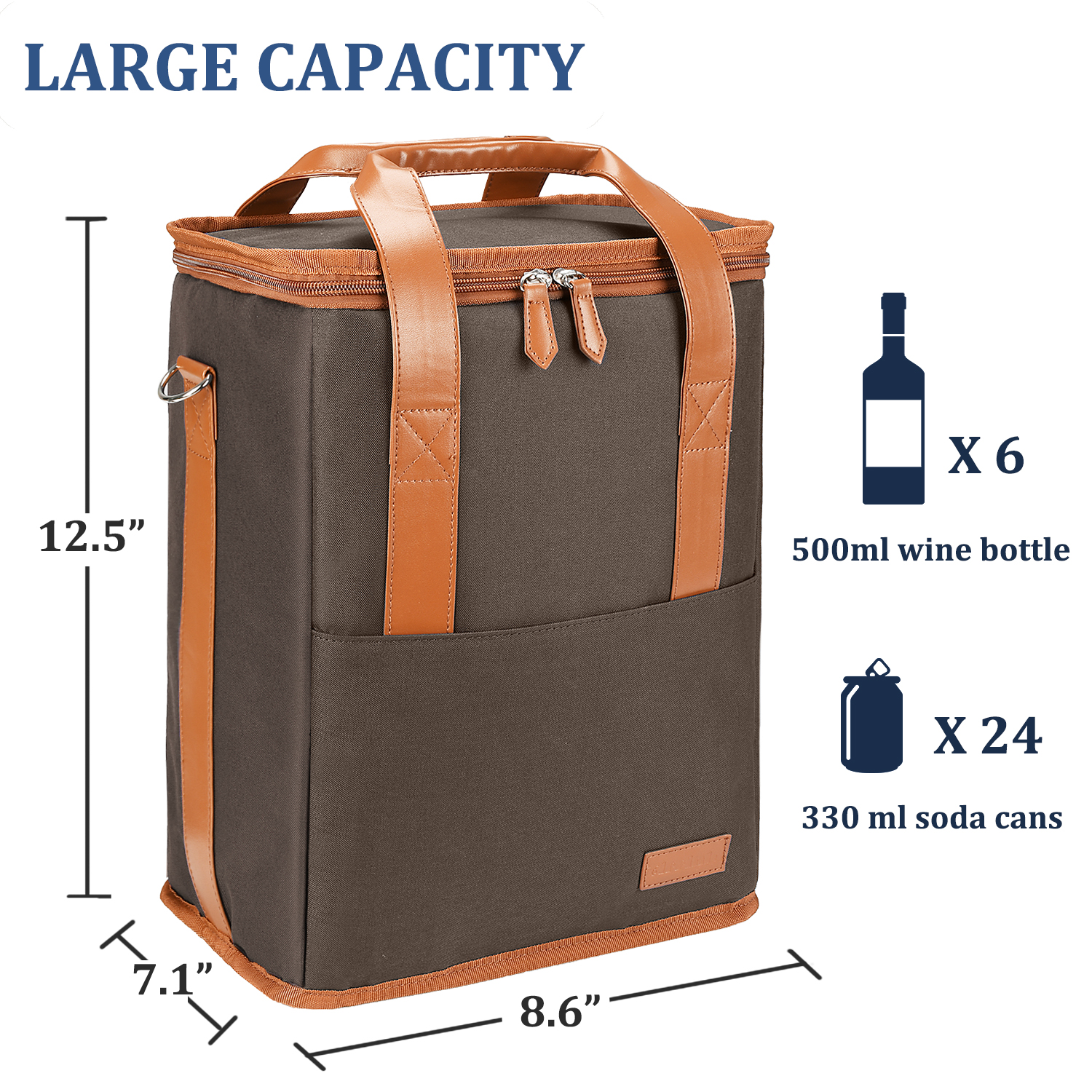 6 Bottle Insulated Wine Carrier Bag Best Large Travel Cooler Totes eBay